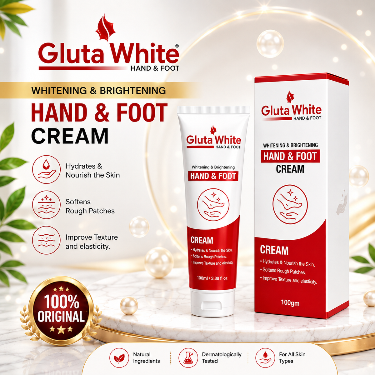Gluta White Cream + Face Wash + Hand & Foot Cream