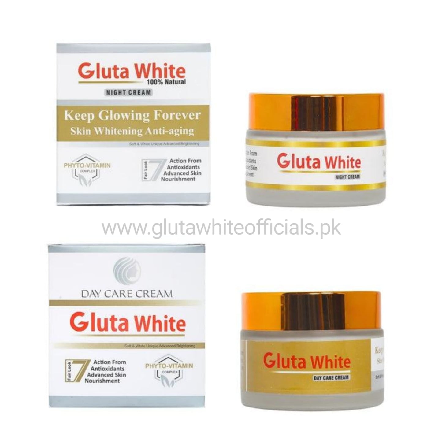 Gluta White Night Cream + Day Cream