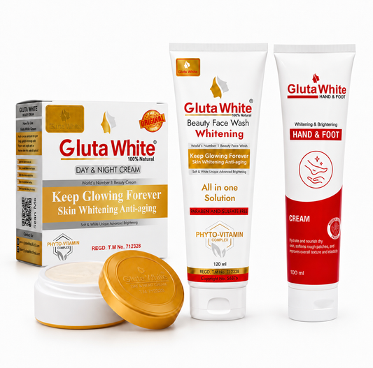 Gluta White Cream + Face Wash + Hand & Foot Cream