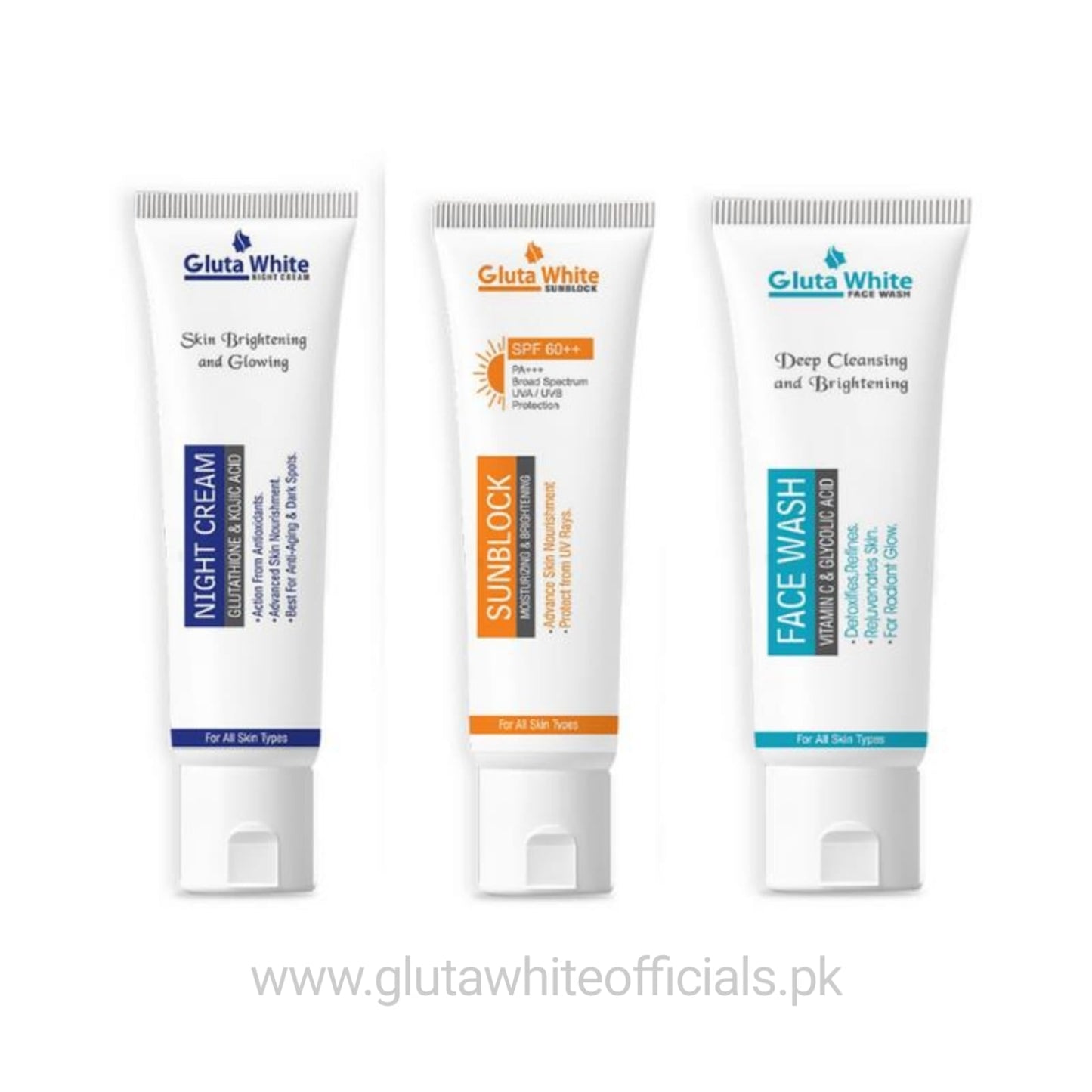 Gluta hot deal (Night cream / FaceWash / Sunblock)